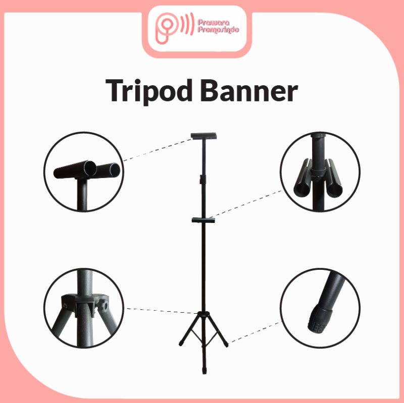 Supplier Tripod Banner 2sisi Prawara Promosindo